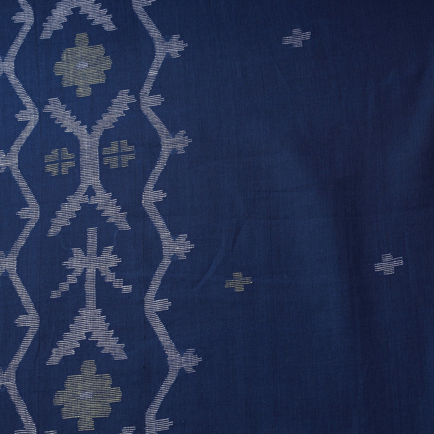 Blue - Phulia Jamdani Buti Pure Handloom Cotton Fabric (Count 84/84) 42