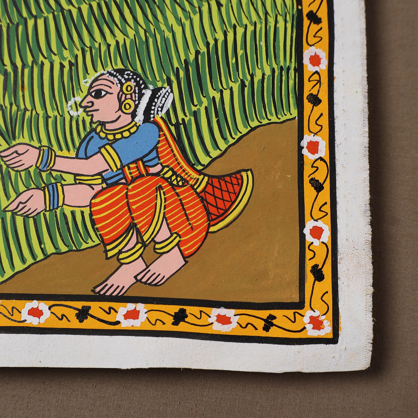 Handpainted Cheriyal Scroll Painting by Dhanalakota Sai Kiran (6 x 6 in) 42