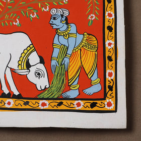 Handpainted Cheriyal Scroll Painting by Dhanalakota Sai Kiran (6 x 6 in) 43