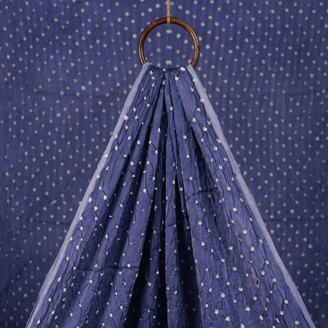 Blue - Kutch Bandhani Tie-Dye Modal Silk Fabric 02