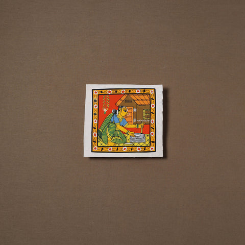 Handpainted Cheriyal Scroll Painting by Dhanalakota Sai Kiran (6 x 6 in) 44