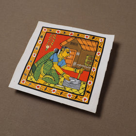Handpainted Cheriyal Scroll Painting by Dhanalakota Sai Kiran (6 x 6 in) 44