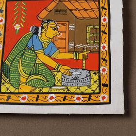 Handpainted Cheriyal Scroll Painting by Dhanalakota Sai Kiran (6 x 6 in) 44