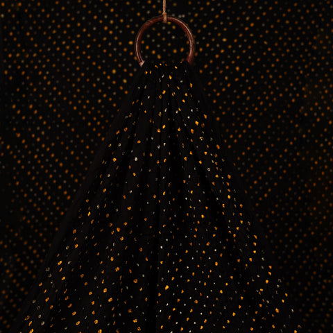 Black - Kutch Bandhani Tie-Dye Modal Silk Fabric 03