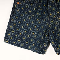 Blue - Ajrakh Block Printed Cotton Unisex Boxer/Shorts