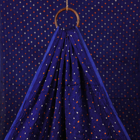 Blue - Kutch Bandhani Tie-Dye Modal Silk Fabric 04