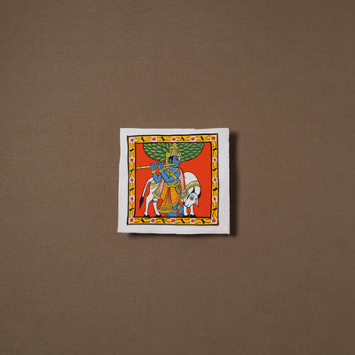 Handpainted Cheriyal Scroll Painting by Dhanalakota Sai Kiran (6 x 6 in) 47