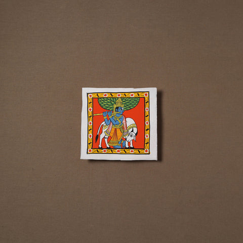 Handpainted Cheriyal Scroll Painting by Dhanalakota Sai Kiran (6 x 6 in) 47
