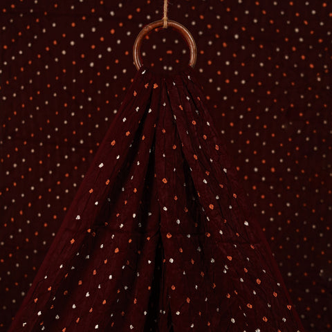 Maroon - Kutch Bandhani Tie-Dye Modal Silk Fabric 05