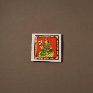 Handpainted Cheriyal Scroll Painting by Dhanalakota Sai Kiran (6 x 6 in) 48