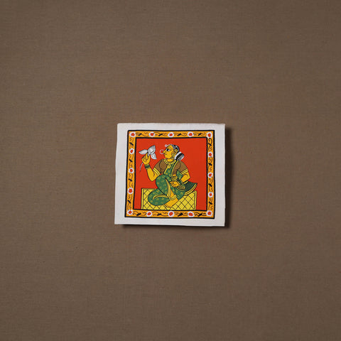 Handpainted Cheriyal Scroll Painting by Dhanalakota Sai Kiran (6 x 6 in) 48
