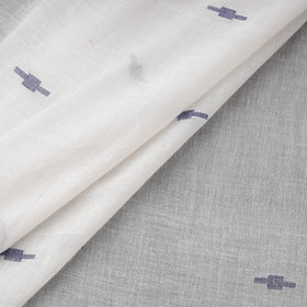White - Phulia Jamdani Buti Pure Handloom Cotton Fabric (Count 92/60) 38