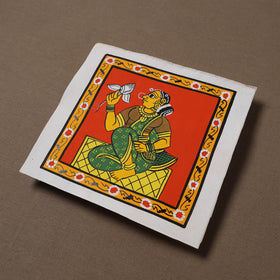 Handpainted Cheriyal Scroll Painting by Dhanalakota Sai Kiran (6 x 6 in) 48