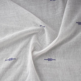 White - Phulia Jamdani Buti Pure Handloom Cotton Fabric (Count 92/60) 38