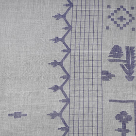 White - Phulia Jamdani Buti Pure Handloom Cotton Fabric (Count 92/60) 38