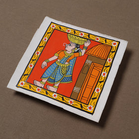 Handpainted Cheriyal Scroll Painting by Dhanalakota Sai Kiran (6 x 6 in) 49