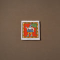 Handpainted Cheriyal Scroll Painting by Dhanalakota Sai Kiran (6 x 6 in) 50