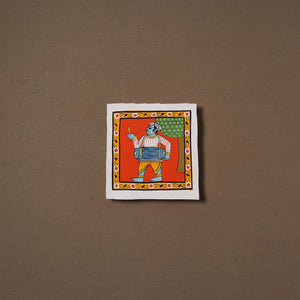 Handpainted Cheriyal Scroll Painting by Dhanalakota Sai Kiran (6 x 6 in) 50