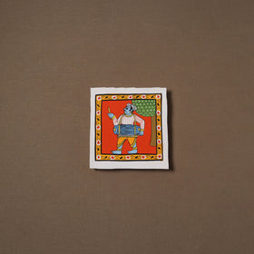 Handpainted Cheriyal Scroll Painting by Dhanalakota Sai Kiran (6 x 6 in) 50