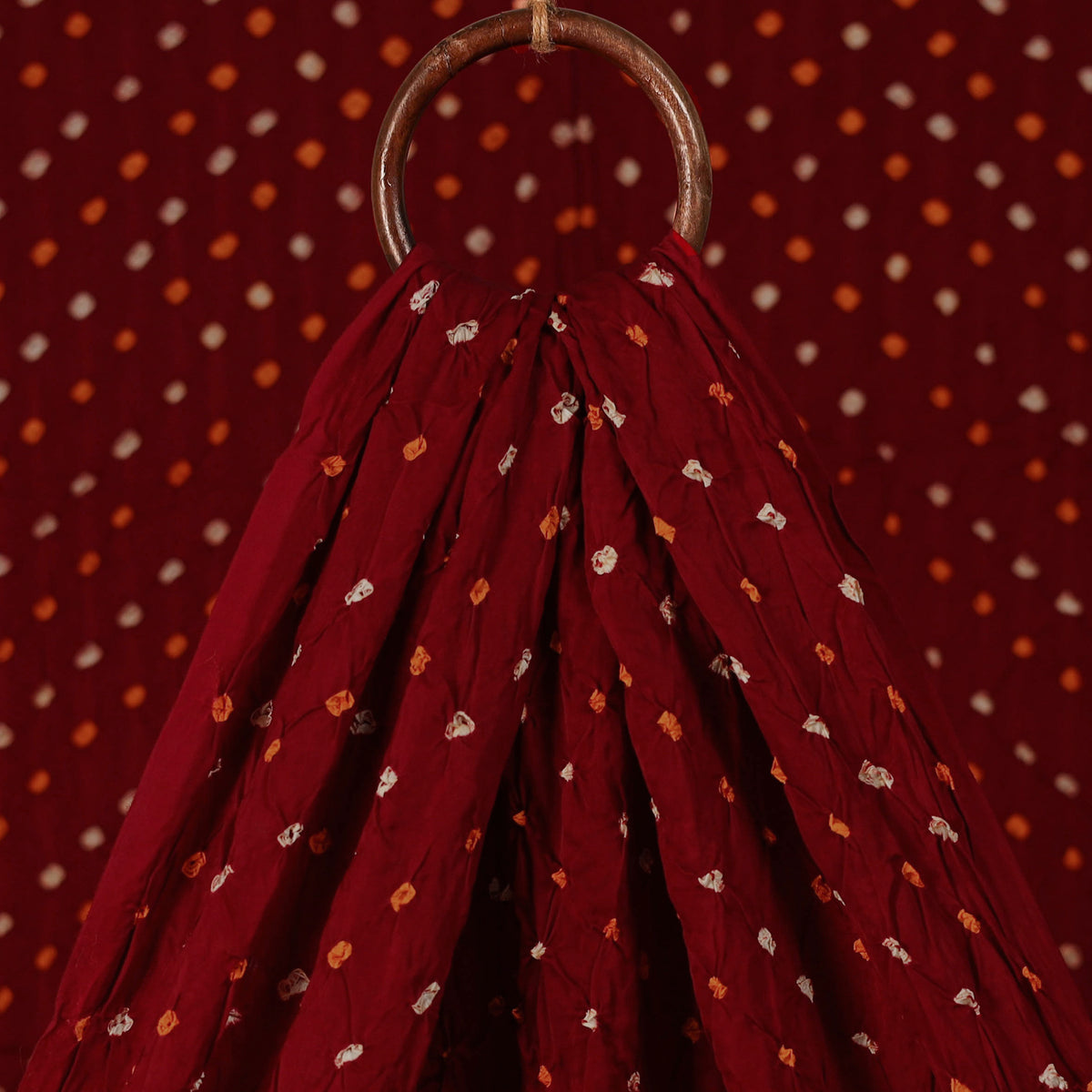 Kutch Bandhani Tie-Dye Modal Silk Fabric 08