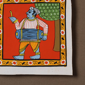 Handpainted Cheriyal Scroll Painting by Dhanalakota Sai Kiran (6 x 6 in) 50