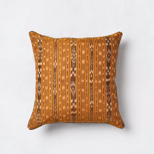 Yellow - Sambalpuri Ikat Cotton Cushion Cover (16 x 16 in)