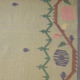 Beige - Phulia Jamdani Buti Pure Handloom Cotton Fabric (Count 92/60) 37