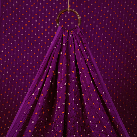 Purple - Kutch Bandhani Tie-Dye Modal Silk Fabric 09