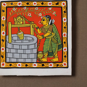Handpainted Cheriyal Scroll Painting by Dhanalakota Sai Kiran (6 x 6 in) 51
