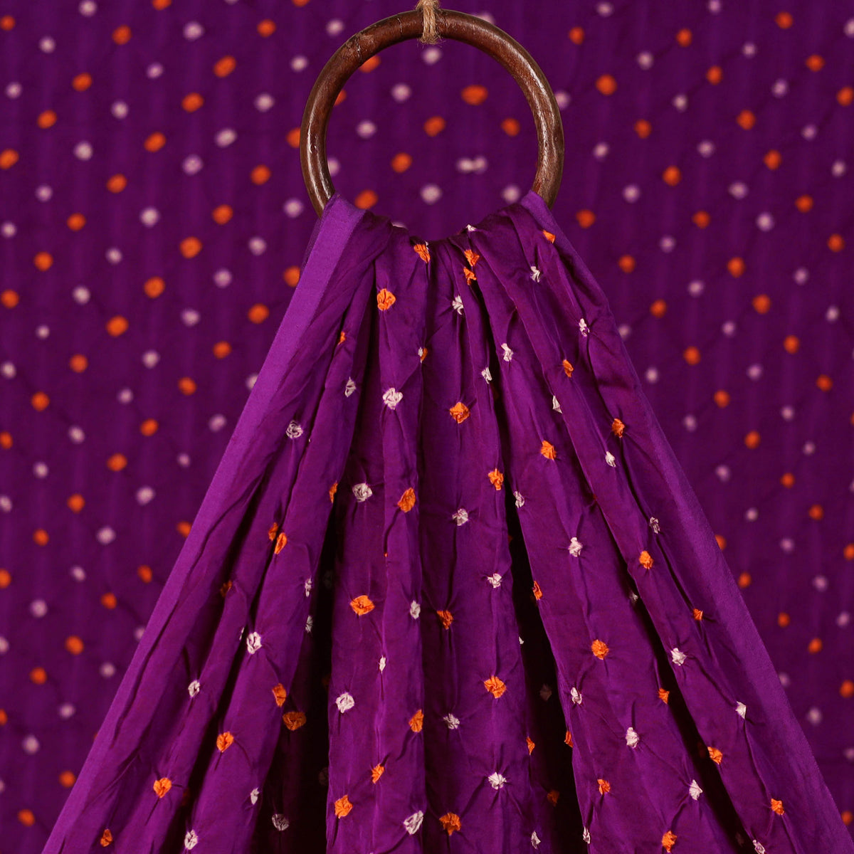 Kutch Bandhani Tie-Dye Modal Silk Fabric 09