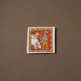 Handpainted Cheriyal Scroll Painting by Dhanalakota Sai Kiran (6 x 6 in) 52