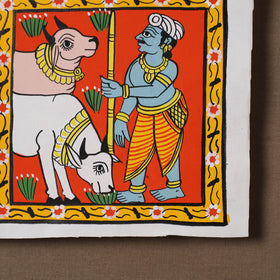 Handpainted Cheriyal Scroll Painting by Dhanalakota Sai Kiran (6 x 6 in) 52