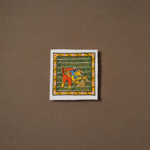 Handpainted Cheriyal Scroll Painting by Dhanalakota Sai Kiran (6 x 6 in) 53