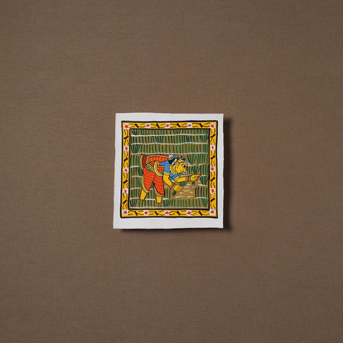 Handpainted Cheriyal Scroll Painting by Dhanalakota Sai Kiran (6 x 6 in) 53
