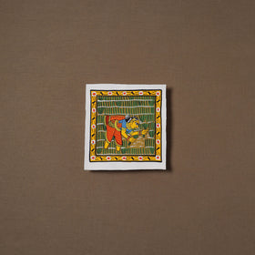 Handpainted Cheriyal Scroll Painting by Dhanalakota Sai Kiran (6 x 6 in) 53