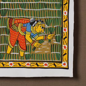 Handpainted Cheriyal Scroll Painting by Dhanalakota Sai Kiran (6 x 6 in) 53