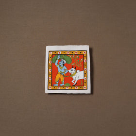 Handpainted Cheriyal Scroll Painting by Dhanalakota Sai Kiran (6 x 6 in) 54