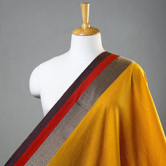 Yellow - Dharwad Cotton Fabric with Thread Border 06