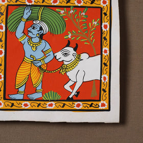 Handpainted Cheriyal Scroll Painting by Dhanalakota Sai Kiran (6 x 6 in) 54