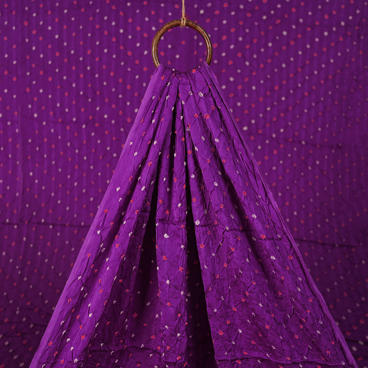 Kutch Bandhani Tie-Dye Modal Silk Fabric 14