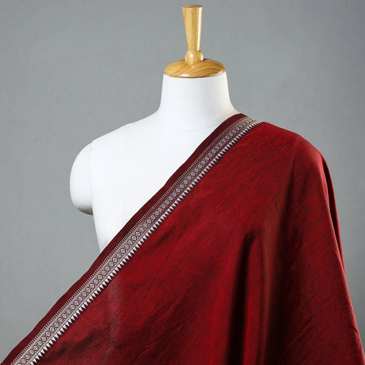 Maroon - Dharwad Cotton Fabric with Thread Border 05