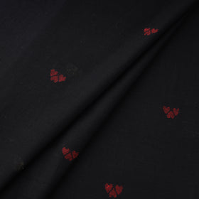 Black - Phulia Jamdani Buti Pure Handloom Cotton Fabric (Count 92/92) 32