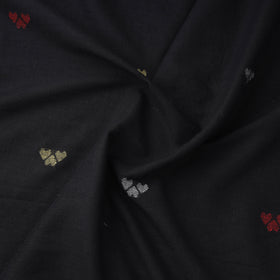 Black - Phulia Jamdani Buti Pure Handloom Cotton Fabric (Count 92/92) 32