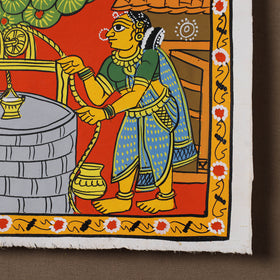 Handpainted Cheriyal Scroll Painting by Dhanalakota Sai Kiran (8 x 8 in) 56