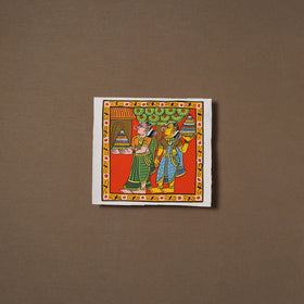 Handpainted Cheriyal Scroll Painting by Dhanalakota Sai Kiran (8 x 8 in) 57