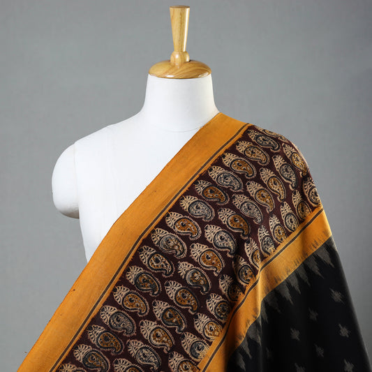 Black - Pochampally Ikat Fabric with Kalamkari Border 21