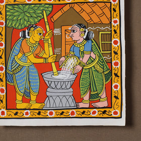 Handpainted Cheriyal Scroll Painting by Dhanalakota Sai Kiran (8 x 8 in) 58