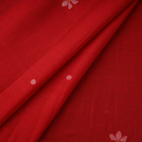 Red - Phulia Jamdani Buti Pure Handloom Cotton Fabric (Count 92/92) 30