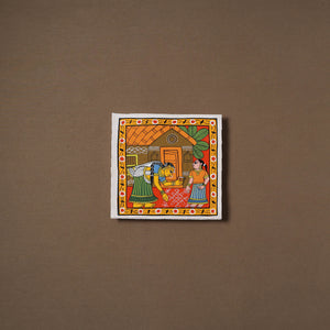 Handpainted Cheriyal Scroll Painting by Dhanalakota Sai Kiran (8 x 8 in) 59