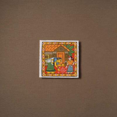 Handpainted Cheriyal Scroll Painting by Dhanalakota Sai Kiran (8 x 8 in) 59